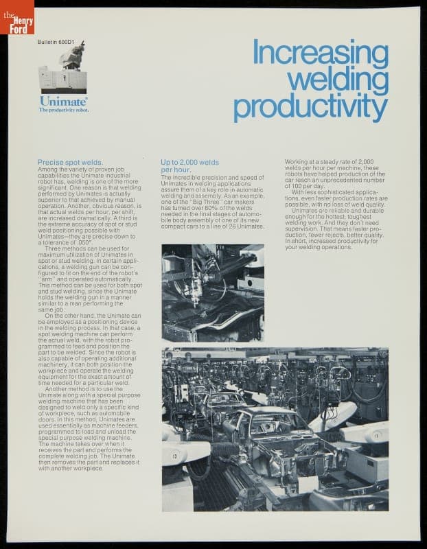 Increasing Welding Productivity, Unimation Inc., 1971