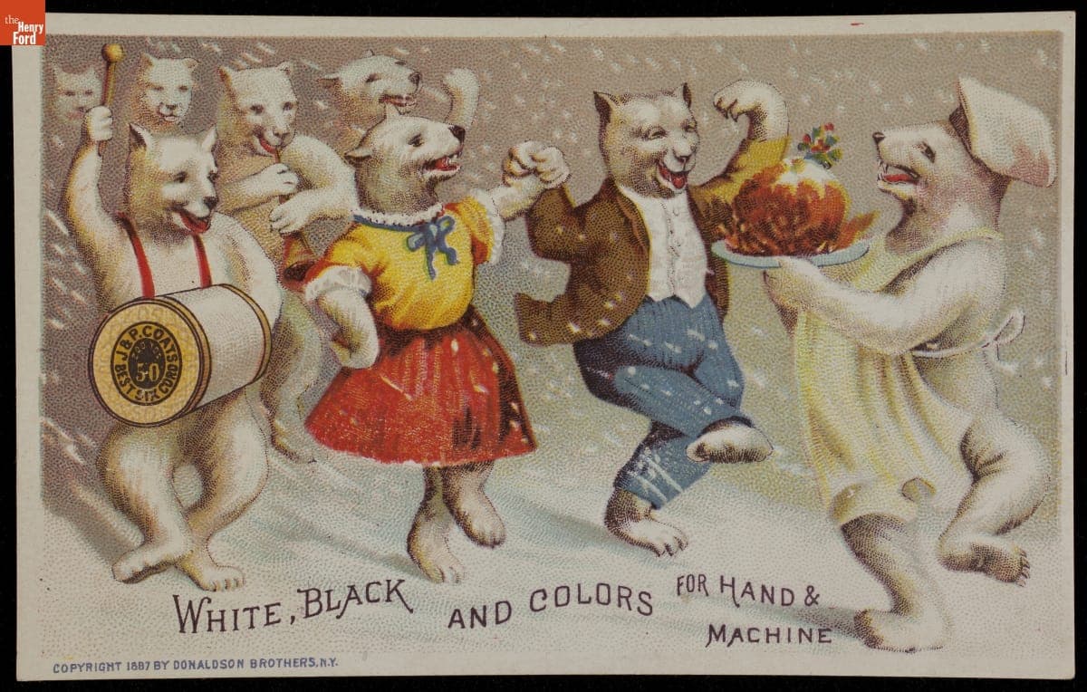 Trade Card for Sewing Thread, J. & P. Coats, 1887