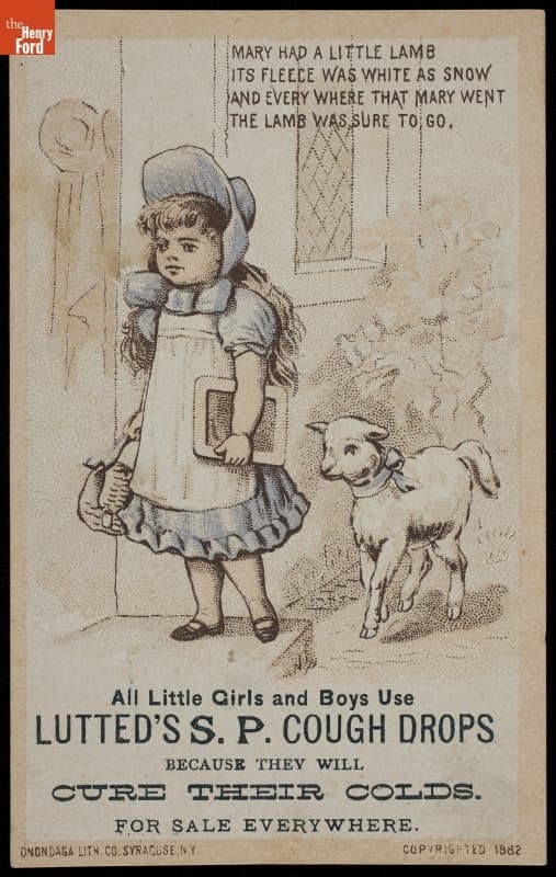 Trade Card for Lutted's S.P. Cough Drops, 1882