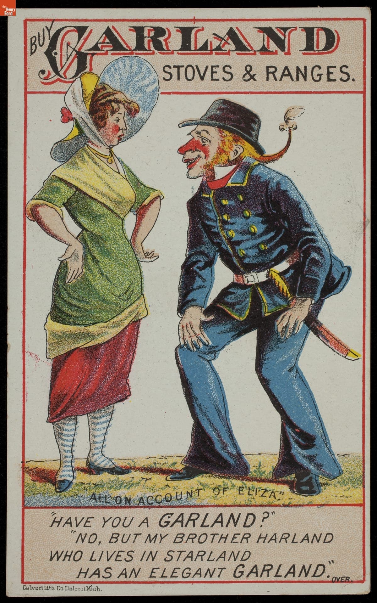 Trade Card for Garland Stoves and Ranges, Michigan Stove Co., 1880-1900