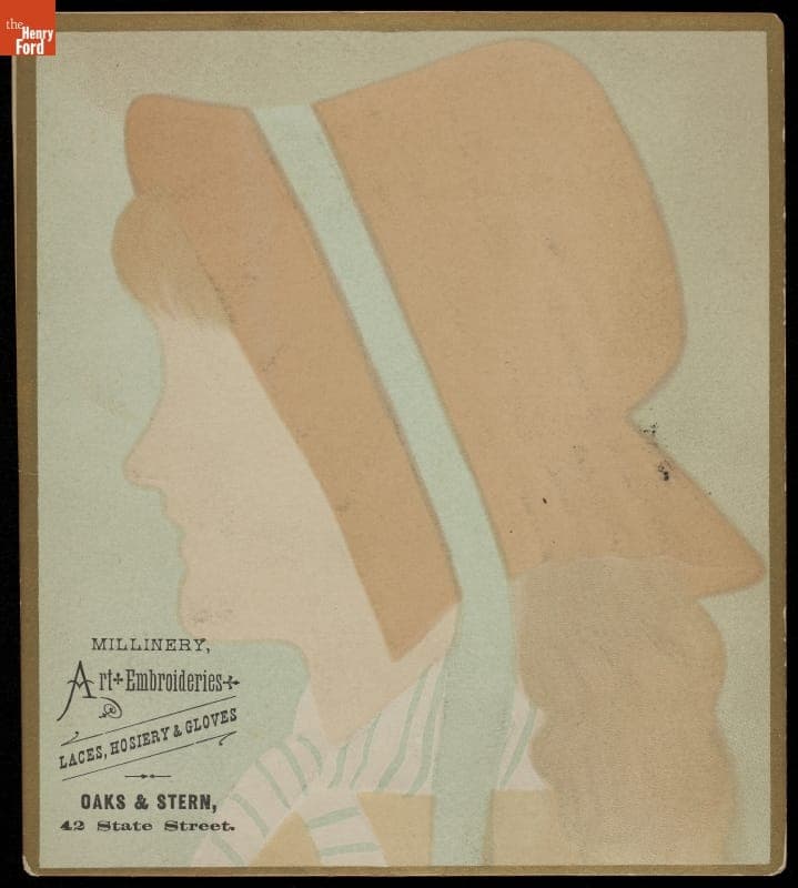 Trade Card for Millinery and Fancy Goods, Oaks & Stern, 1876-1900