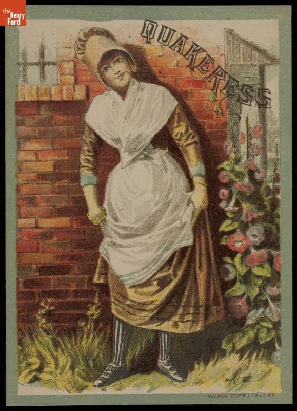 Trade Card for Quakeress Cigars, Reliance Cigar Factory, 1880-1900