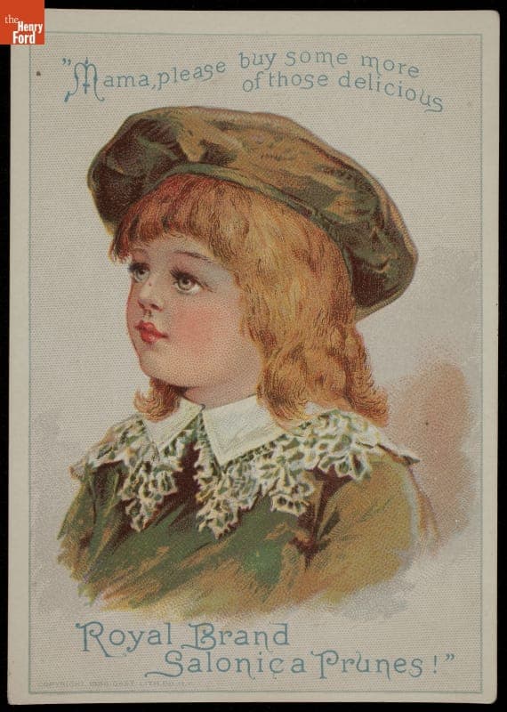 Trade Card for Royal Brand Salonica Prunes, 1888