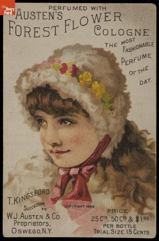 Trade Card for Austen's Forest Flower Cologne, W.J. Austen &  Co., 1886