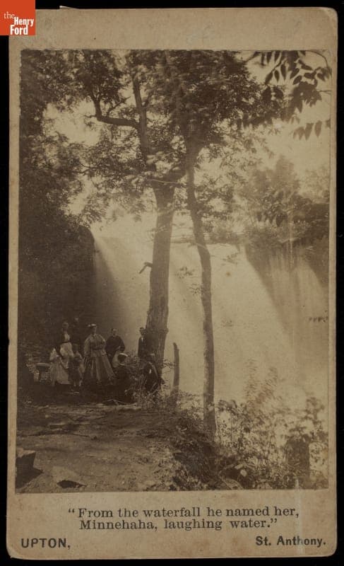 Visitors at Minnehaha Falls, Minneapolis, Minnesota, 1860-1872