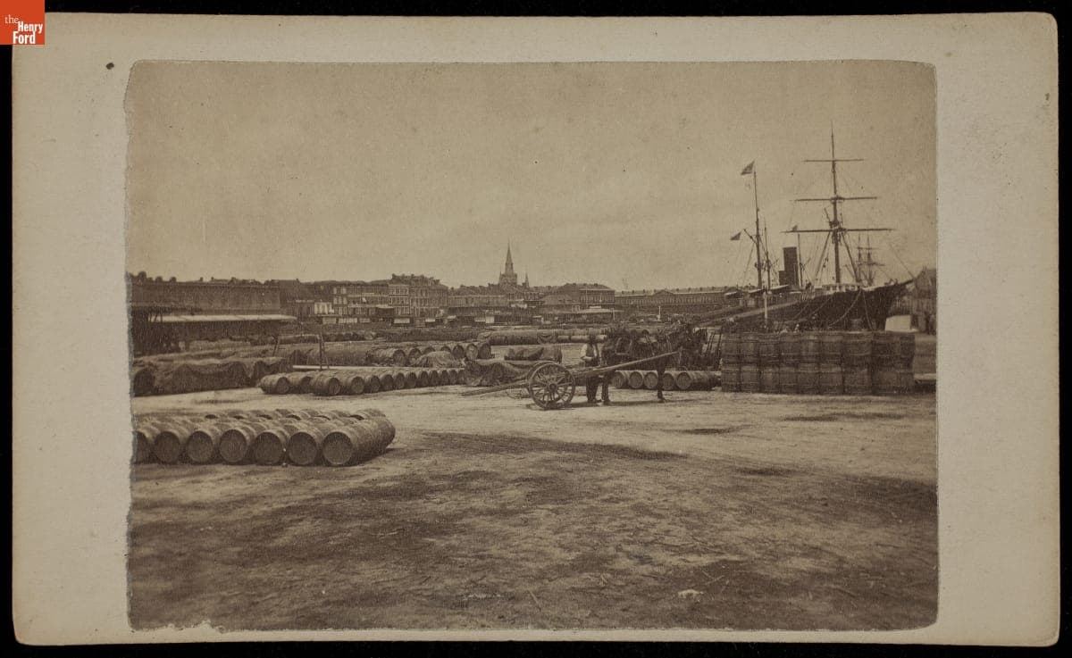 Steamboat and Cargo at a Landing, New Orleans, Louisiana, 1866-1890