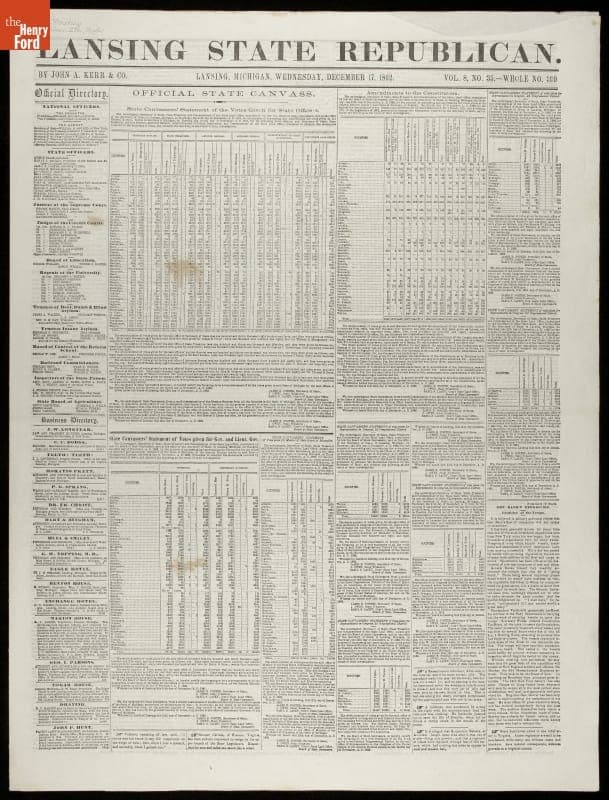 Lansing State Republican Newspaper for December 17, 1862