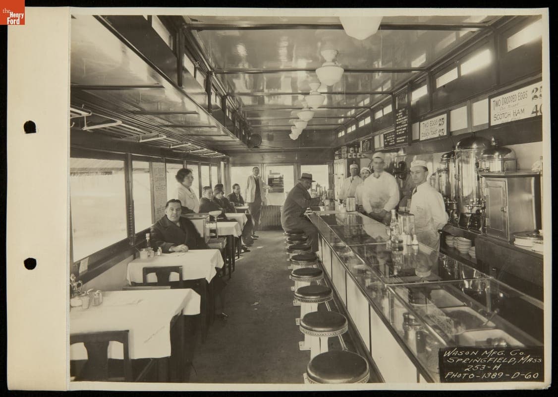 Customers and Staff inside a Roadside Diner, 1927-1929