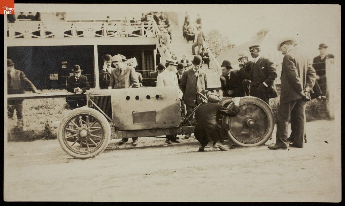 Barney Oldfield and the Peerless "Green Dragon" Racecar, circa 1905