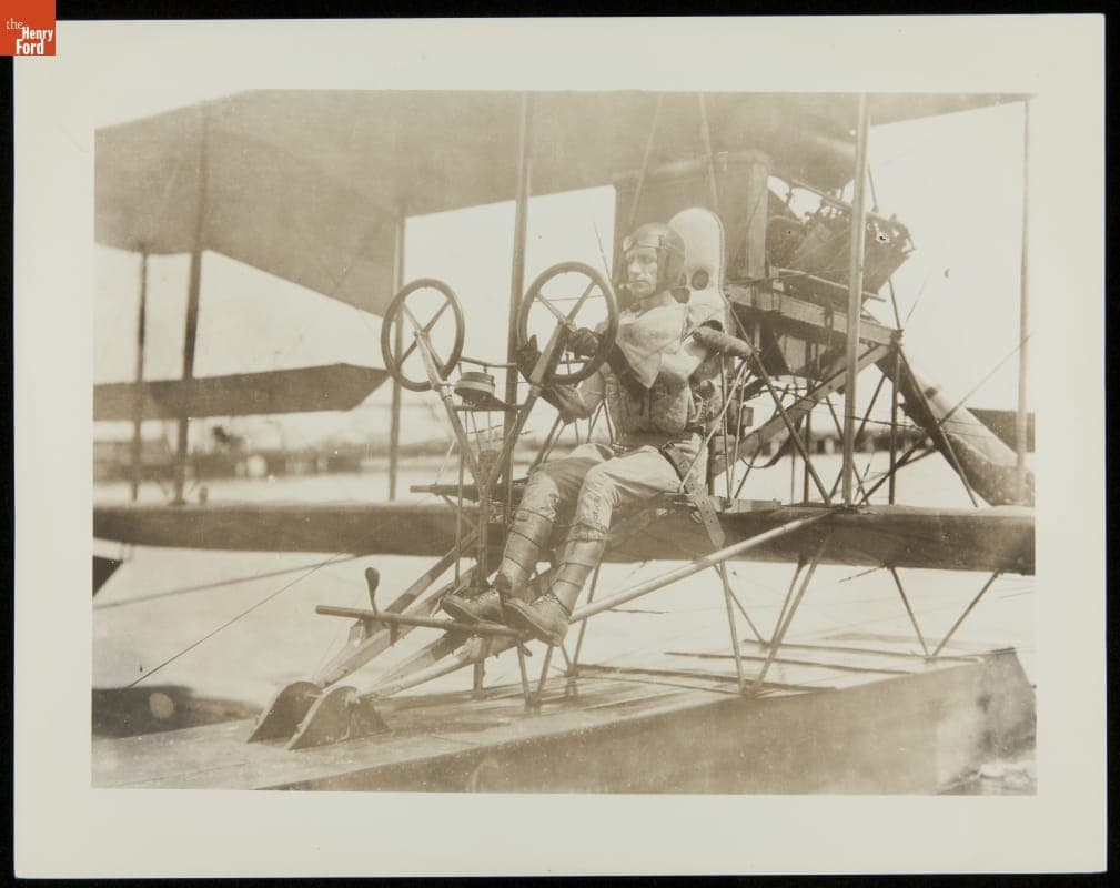 Naval Aviator Albert Cushing Read in Curtiss Airplane, 1915