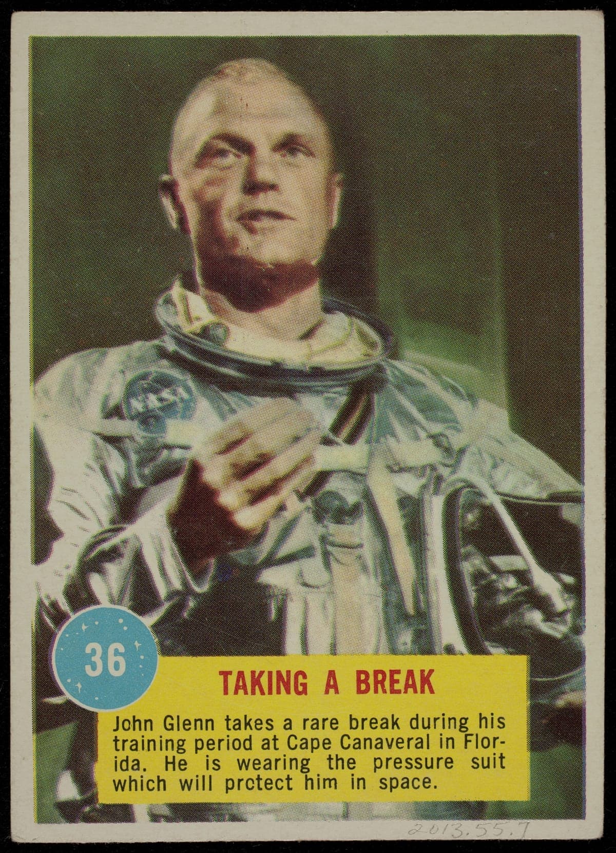 Topps Astronaut Trading Card, "Taking a Break," 1963