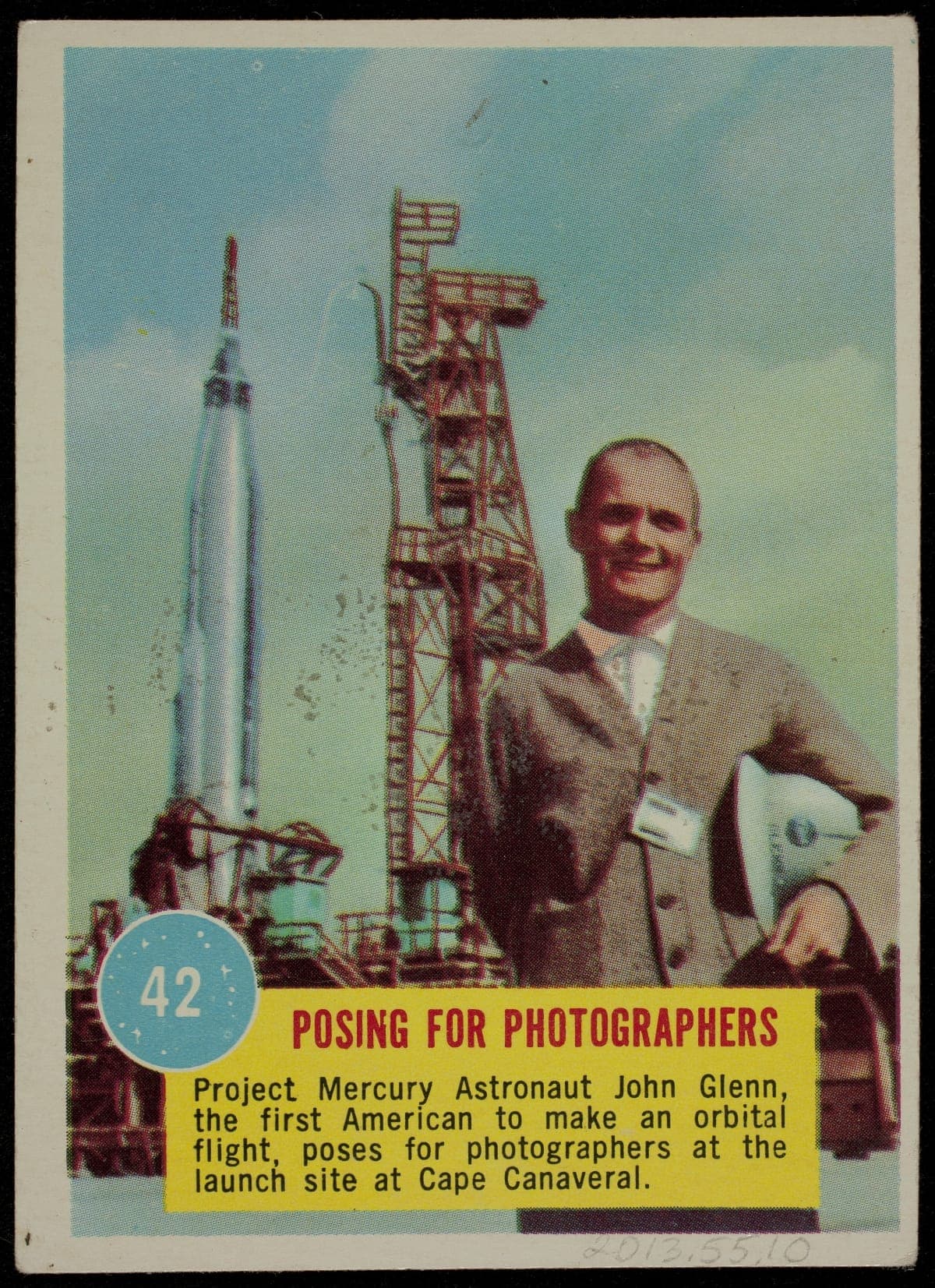 Topps Astronaut Trading Card, "Posing for Photographers," 1963