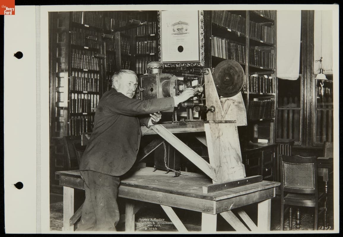 Thomas Edison with Projecting Kinetoscope, 1905