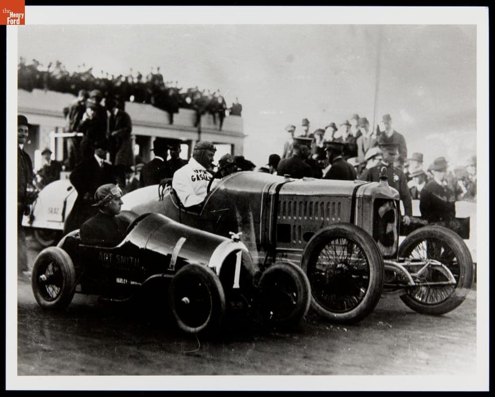 Barney Oldfield, #3 Delage and Cycle Car, San Francisco, California, 1915