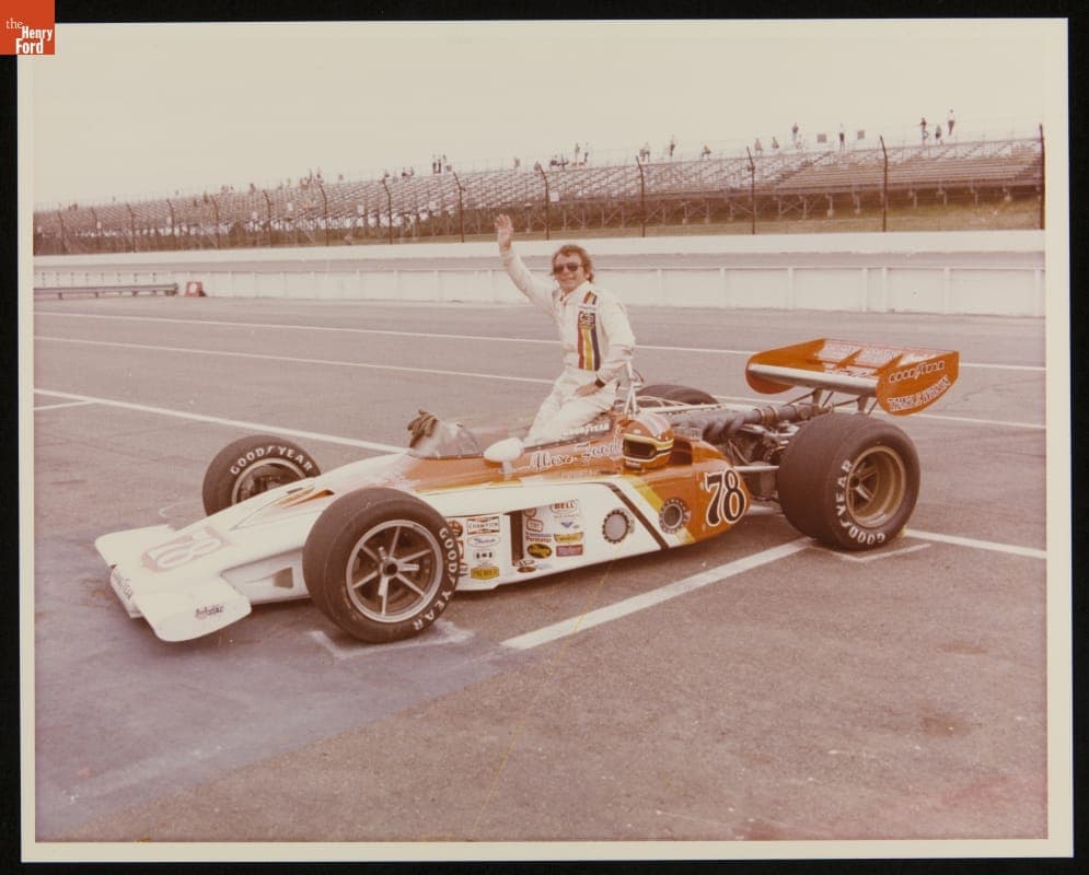 Jimmy Caruthers in Eagle-Offy Race Car at Pocono International Raceway, June 1975