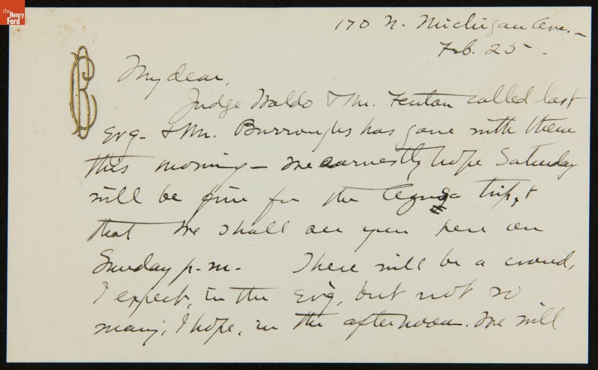 Letter from Clara Barrus to Mrs. J. Edward B. Greene, February 25, 1920