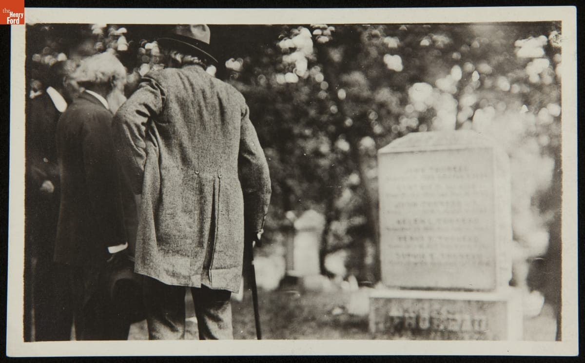 Henry Ford, John Burroughs and Frank Sanborn at Thoreau's Grave, Concord, Massachusetts, September 1913
