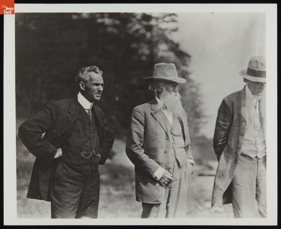 Henry Ford, John Burroughs and Frank Sanborn at Walden Pond, August 1913