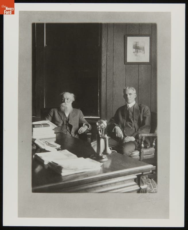John Burroughs and Henry Ford in Henry Ford's Office at the Highland Park Plant, June 1913
