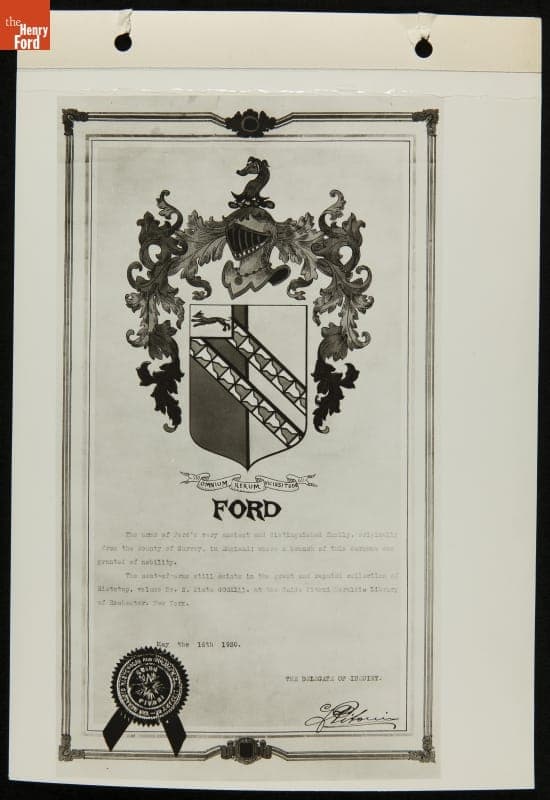 Ford Family Coat of Arms, "Omnium, Rerum, Vicissitudo"