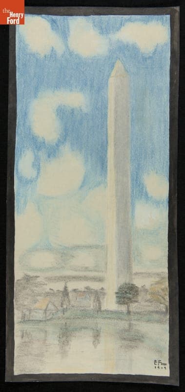 Drawing of the Washington Monument by Edsel Ford, 1909
