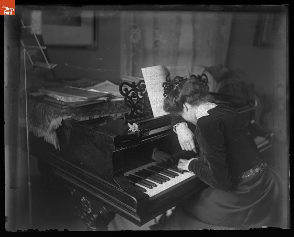 Edith Trowbridge (Friend of Julian Burroughs) at the Piano, 1900