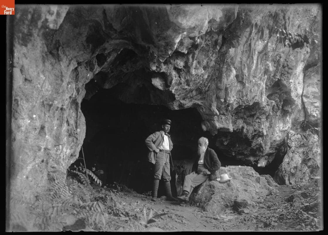 Julian Burroughs and John Burroughs at Oxford Cave, Jamaica, 1902