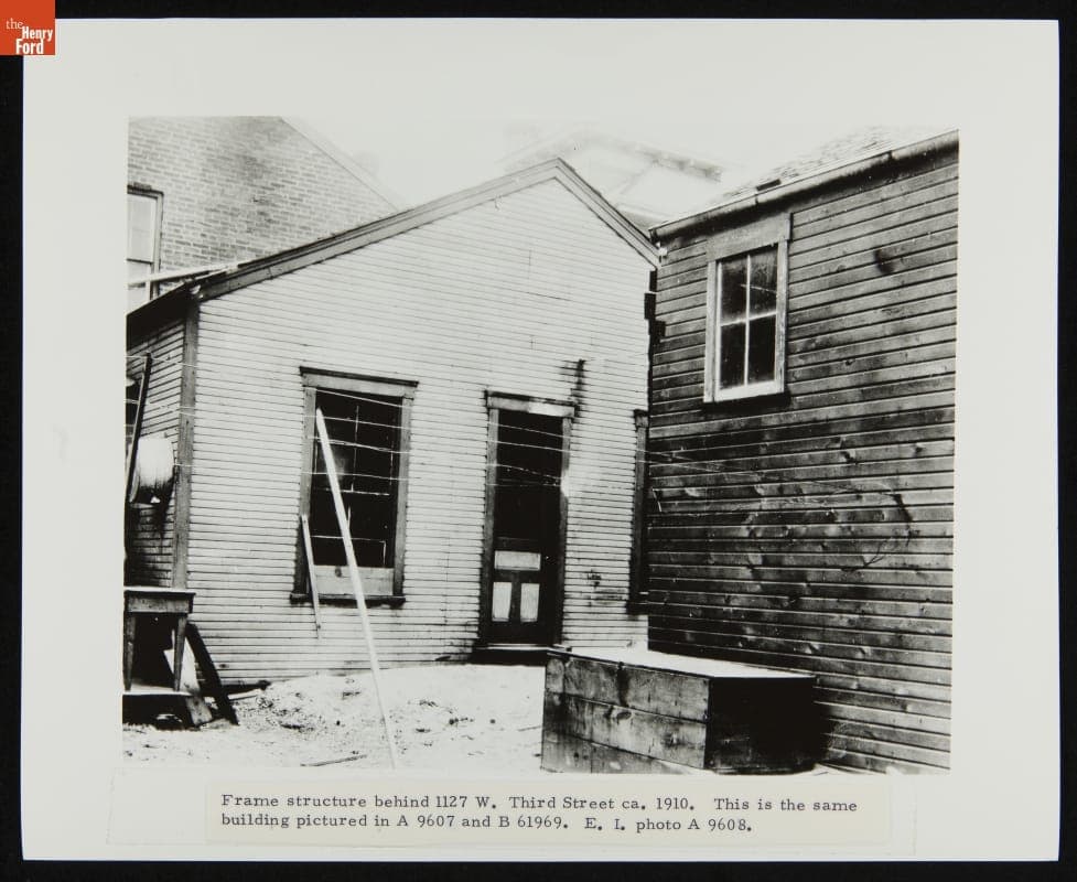 Frame Structure behind Wright Cycle Shop in Dayton, Ohio, circa 1910