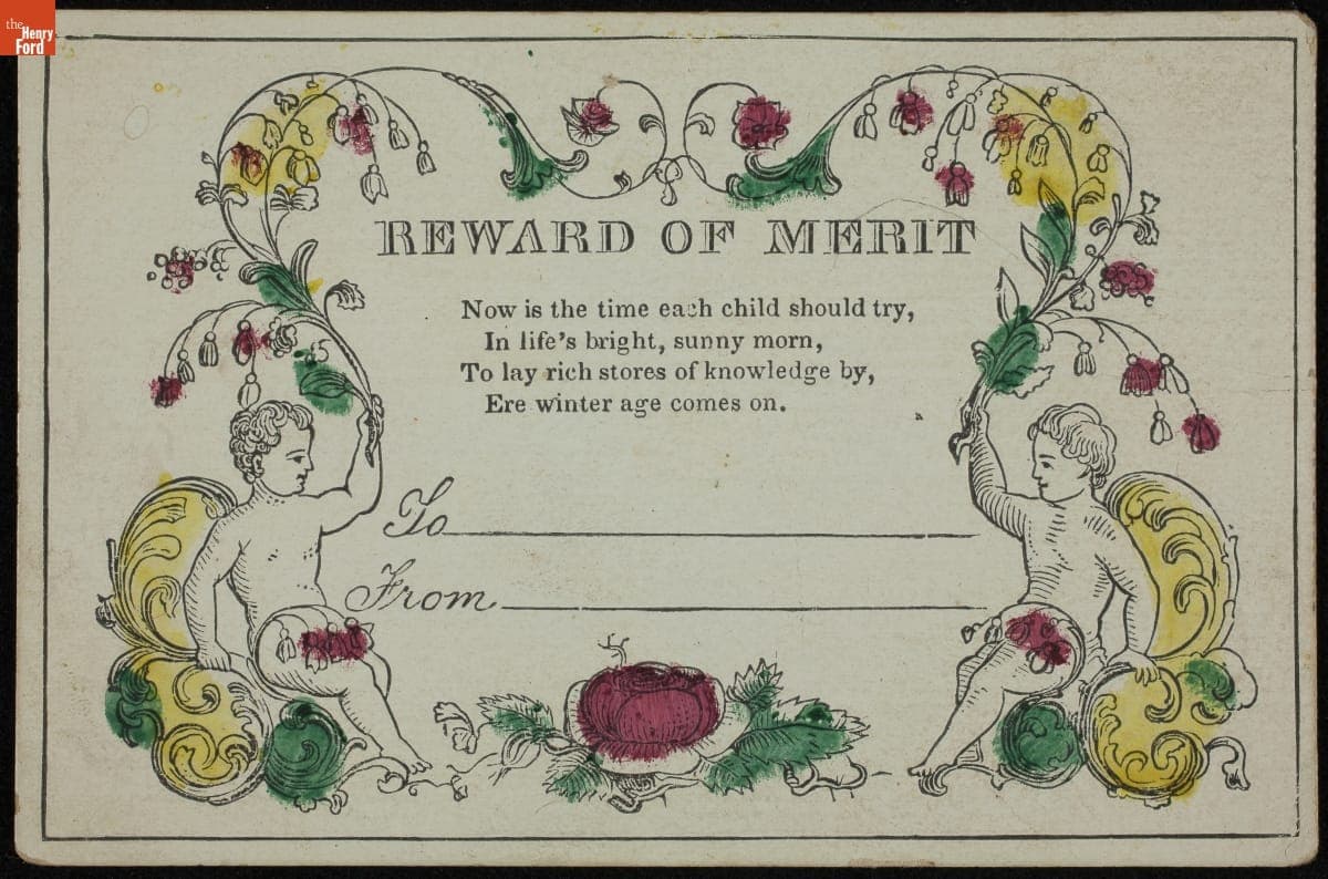 School Reward of Merit, 1850-1900