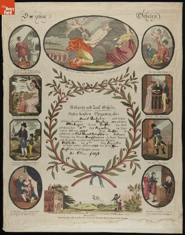 Birth and Baptismal Certificate for Elisabetha Ombaden, circa 1847