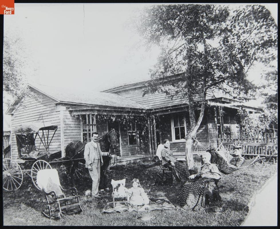 Dr. A.B. Howard Family and Neighbors outside the Howard Home, 1890-1892