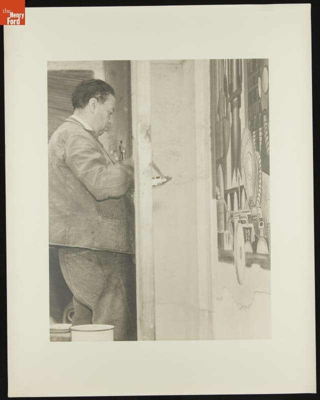 Diego Rivera Working on the "Detroit Industry" Fresco Cycle at Detroit Institute of Arts, 1932