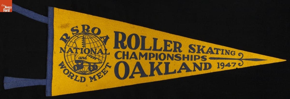 Pennant, "Roller Skating Championships, Oakland, 1947"