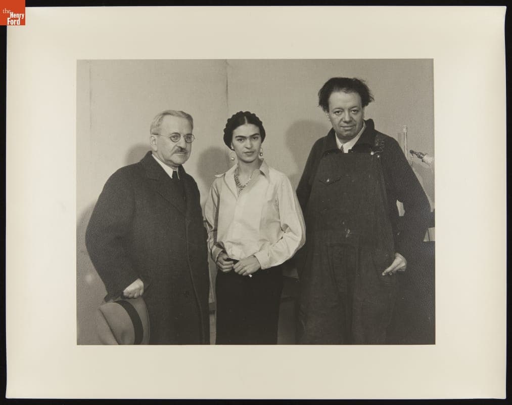 Diego Rivera, Frida Kahlo and Albert Kahn, 1932