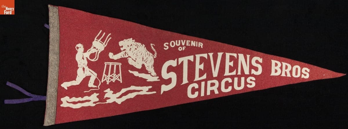 Pennant, "Souvenir of Stevens Bros. Circus," 1940-1965