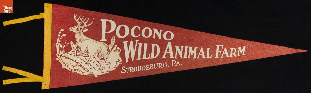 Pennant, "Pocono Wild Animal Farm, Stroudsburg, Pa., 1948-1965"