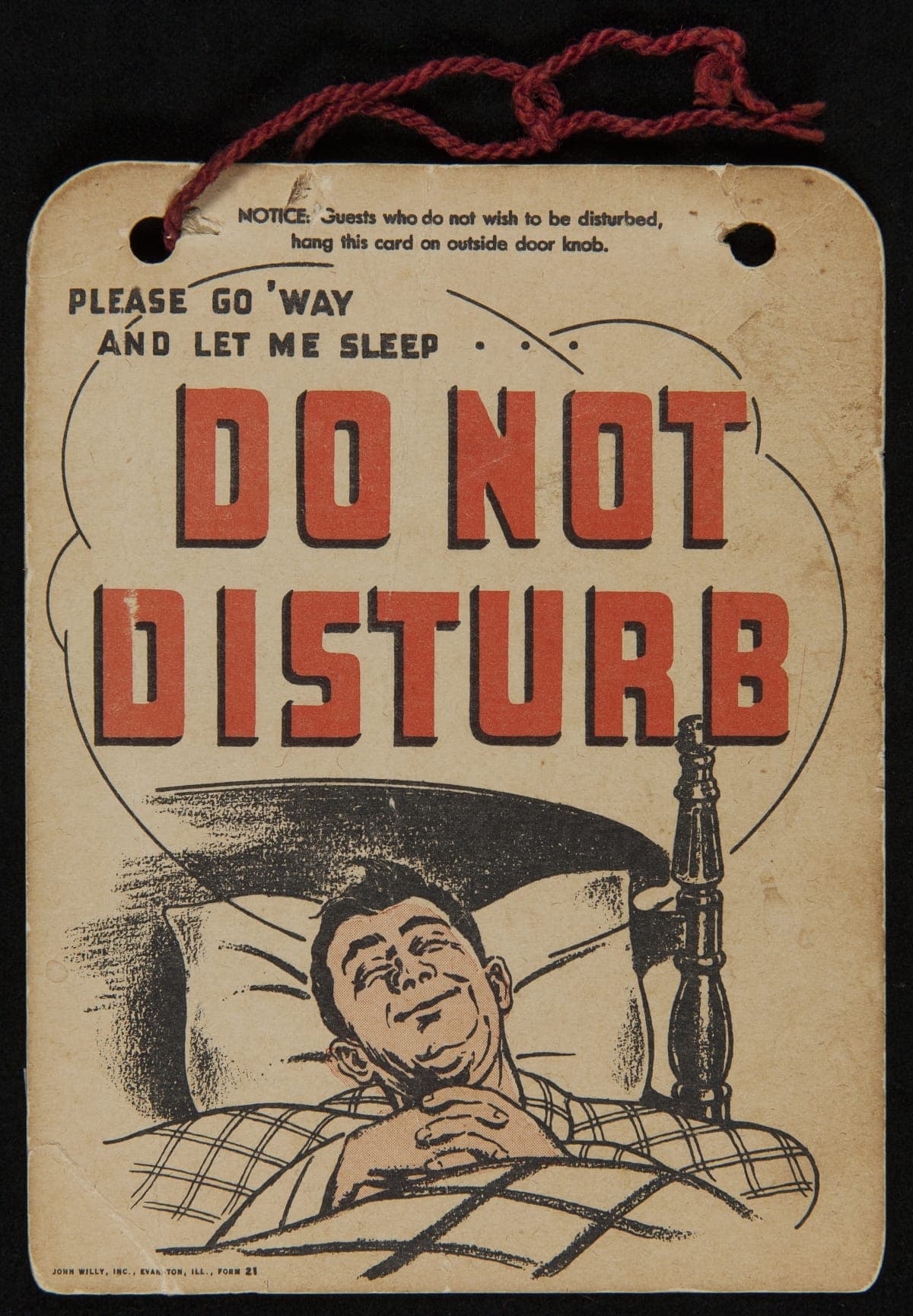 Sign, "Do Not Disturb," 1938-1950