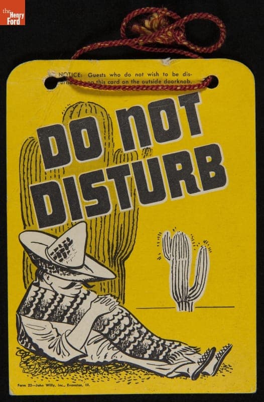 Sign, "Do Not Disturb," 1938-1950