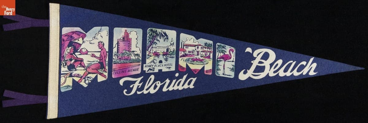 Pennant, "Miami Beach, Florida," 1940-1965