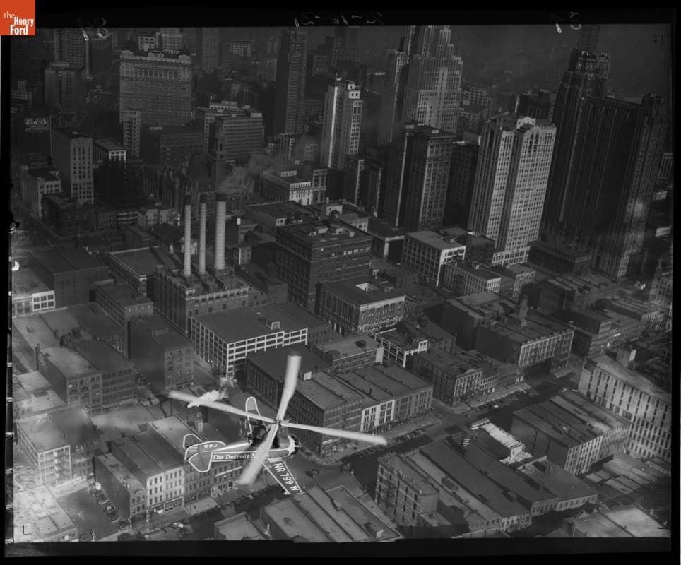 Detroit News--Autogiro--Over Downtown Detroit--Item 11