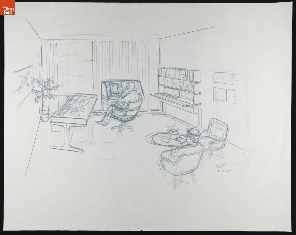 Action Office Project Drawing by Robert Propst, April 6, 1964