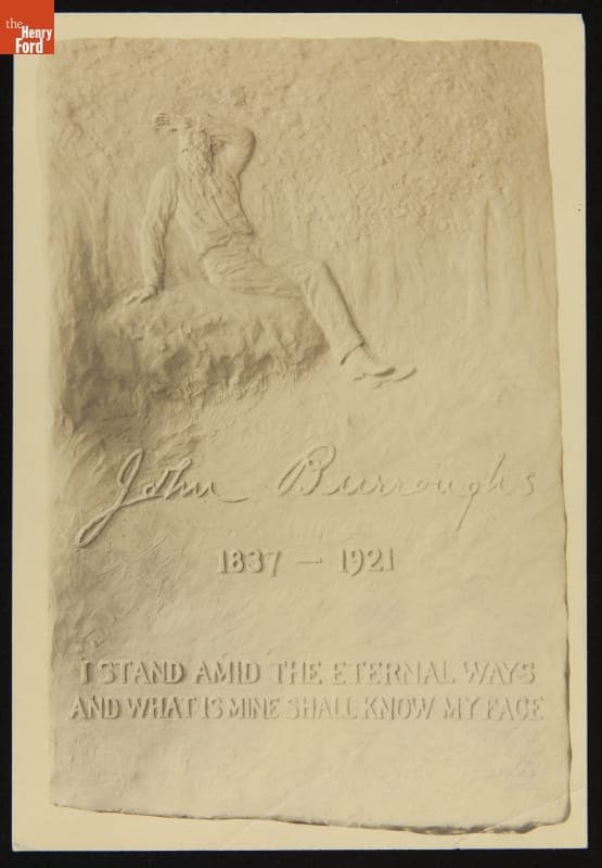 Plaque on John Burroughs' Gravestone, Roxbury, New York, circa 1925