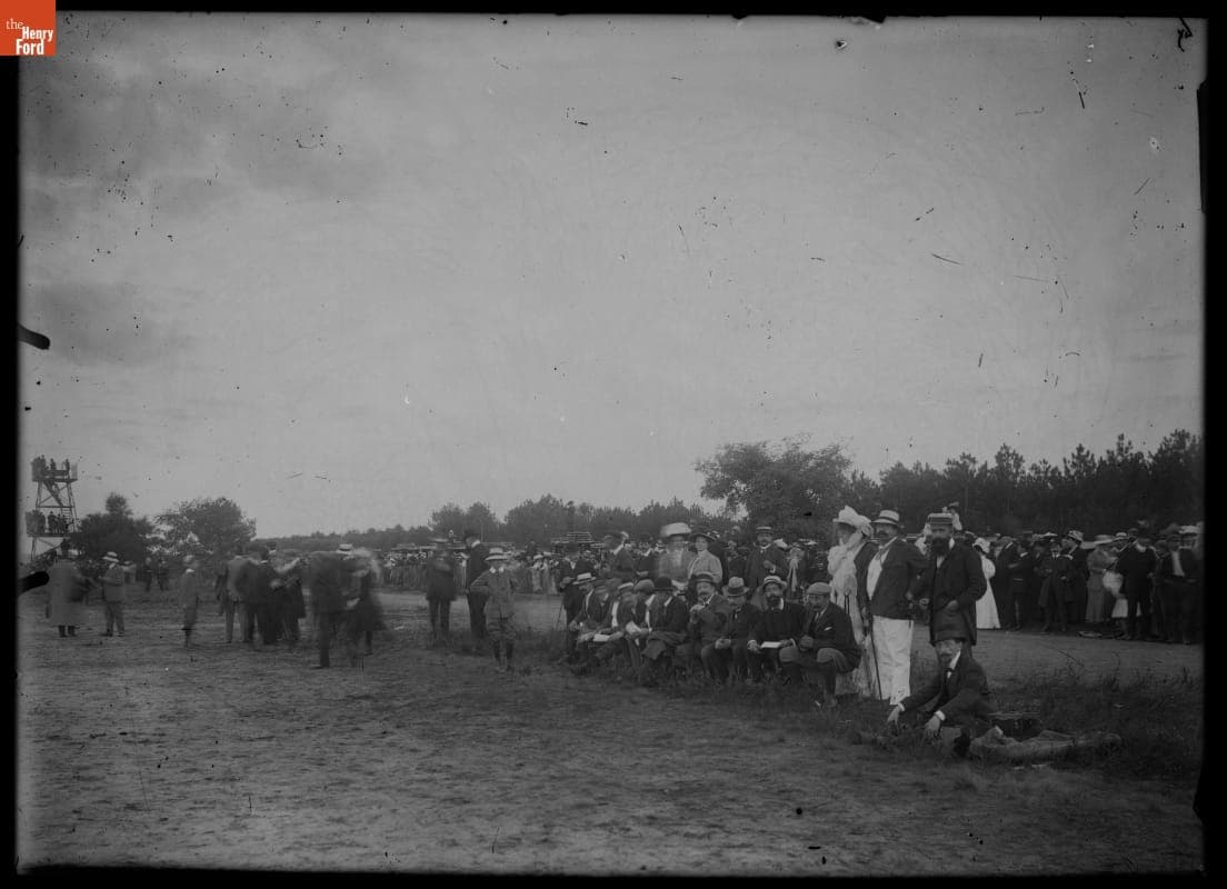 Crowd Gathered to Watch Demonstration Flights by Wilbur Wright, France, 1908-1909