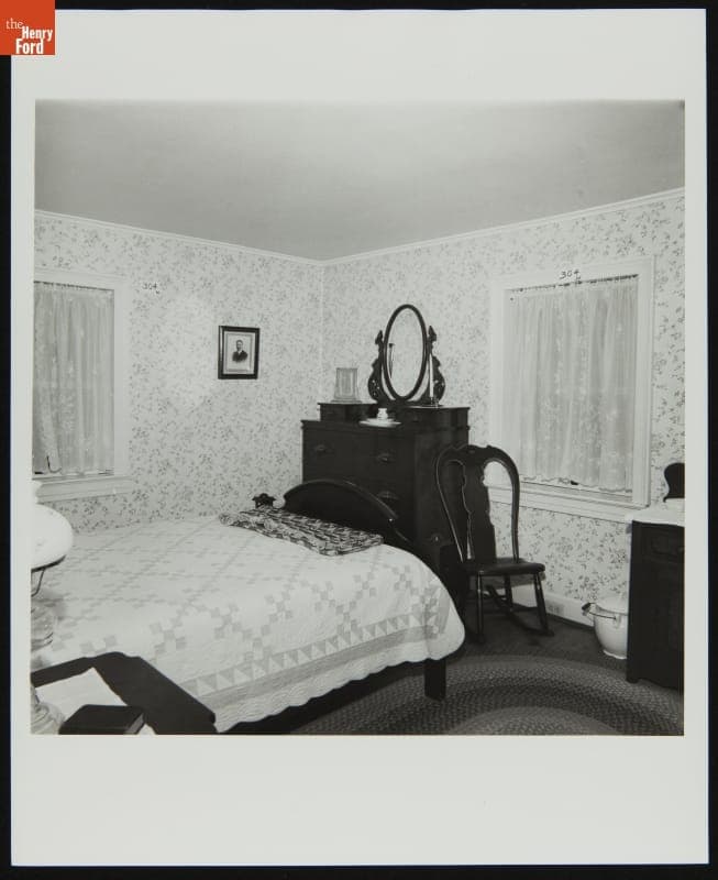 Bedroom in Firestone Farm at its Original Site, Columbiana County, Ohio, February 7, 1983