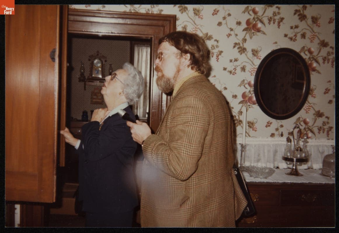 Peter H. Cousins and Marion Harrel in the Firestone Farm Dining Room at its Original Site, Columbiana County, Ohio, 1983