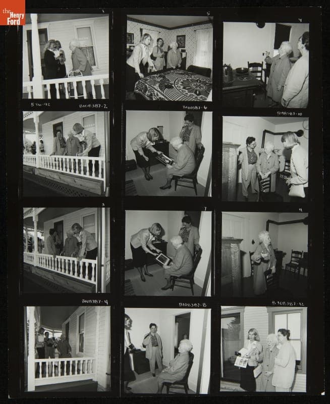 Ivonette Wright Miller Visiting Wright Home in Greenfield Village, May 16, 1992