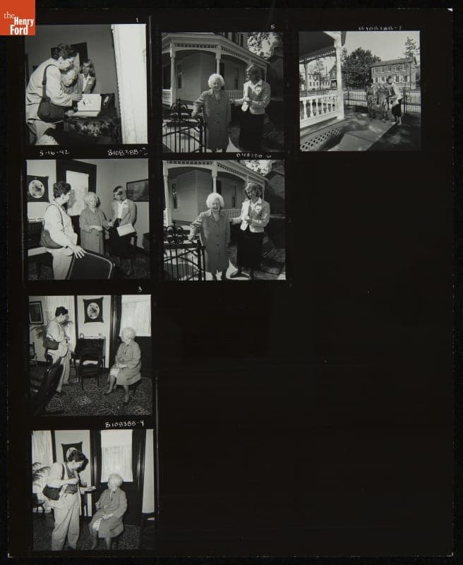 Ivonette Wright Miller Visiting Wright Home in Greenfield Village, May 16, 1992