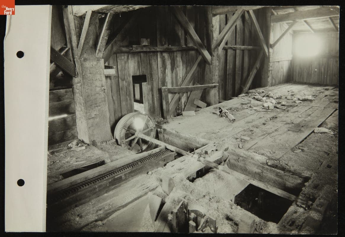 Interior View of Tripp Up-and-Down Sawmill in Tipton, Michigan, 1926-1932