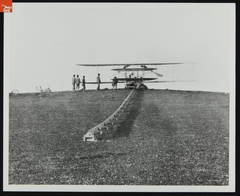 Wright Airplane and Launching Track at Huffman Prairie, Dayton, Ohio, 1904