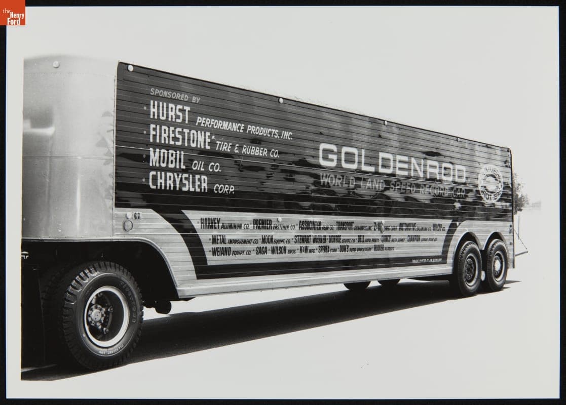 Trailer for Goldenrod Land Speed Race Car, circa 1965